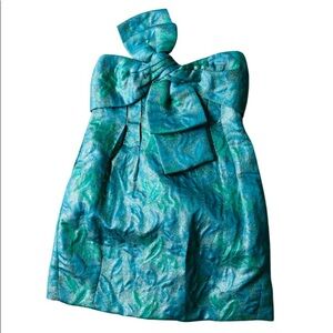MISA Los Angeles TBags Strapless Front Bow Jacquard Dress (20)